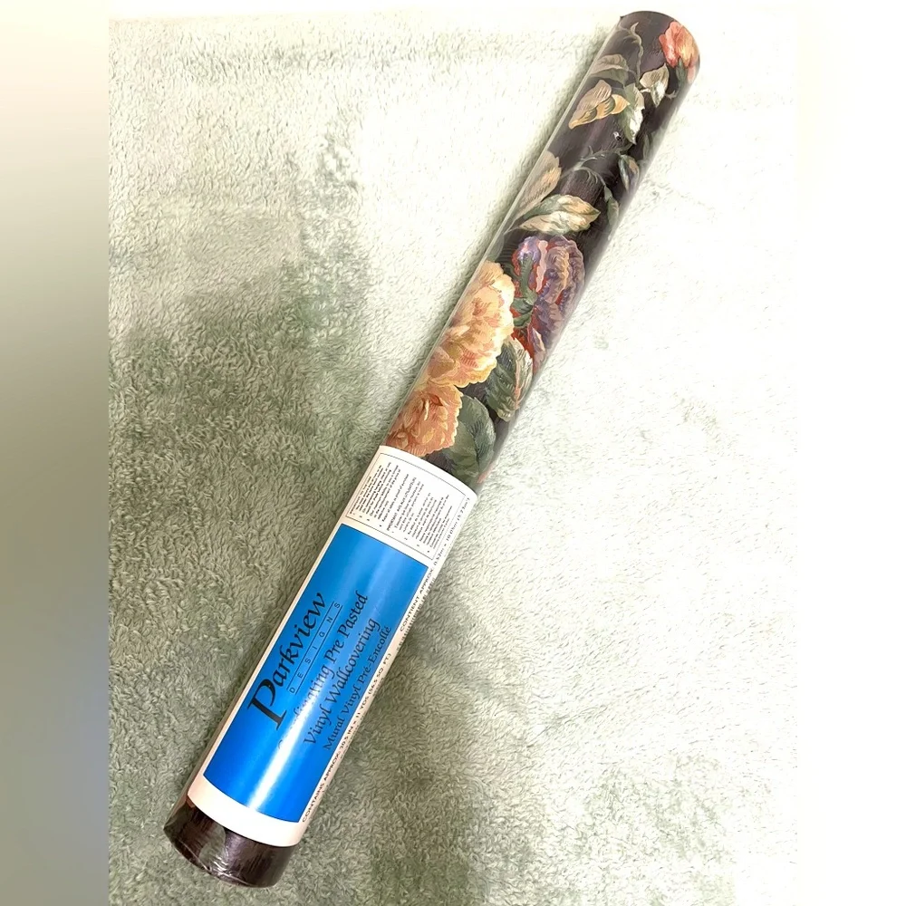 Parkview Designs Pre Pasted Vinyl Flowers Wallcovering Roll 16535 56.5 sq ft NWT